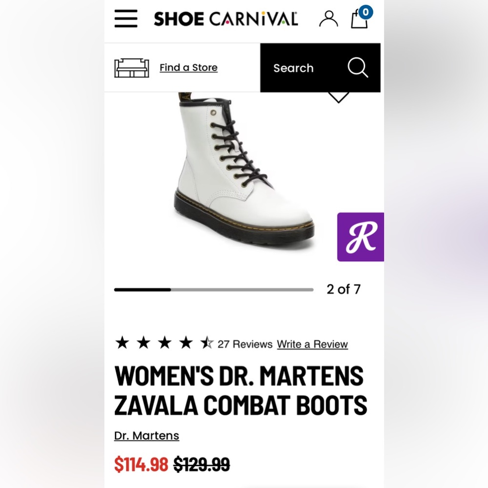 Dr martens Zavala white leather.